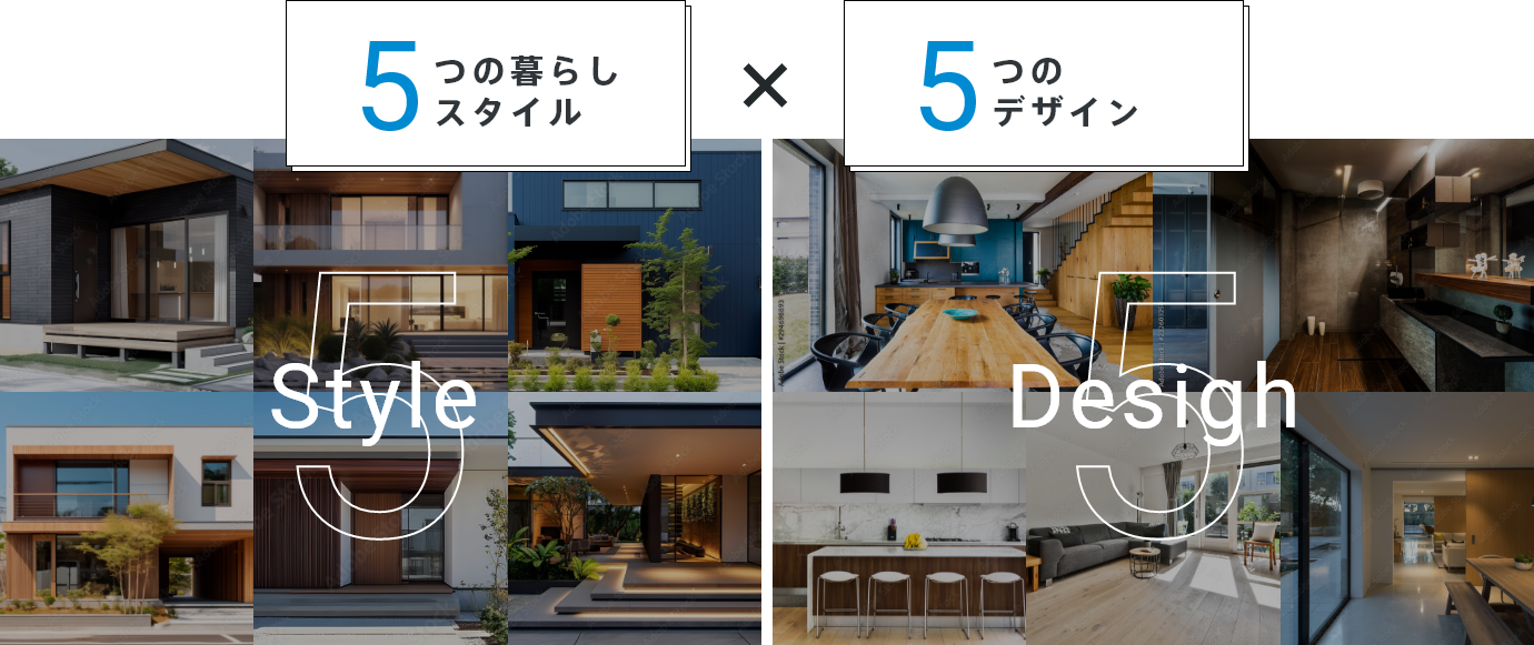5つの暮らしスタイル×5つのデザイン